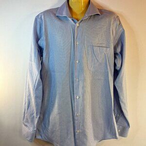 Pronto Uomo Men's Blue Scales Dress Shirt - Size 16.5 36-37 Tall
